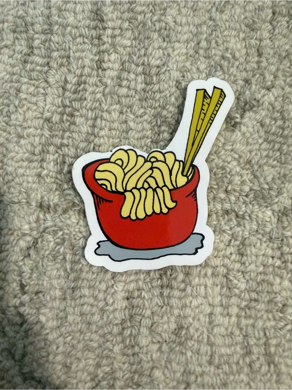 Tilly's Red Bowl Noodle Sticker with Yellow Chopsticks